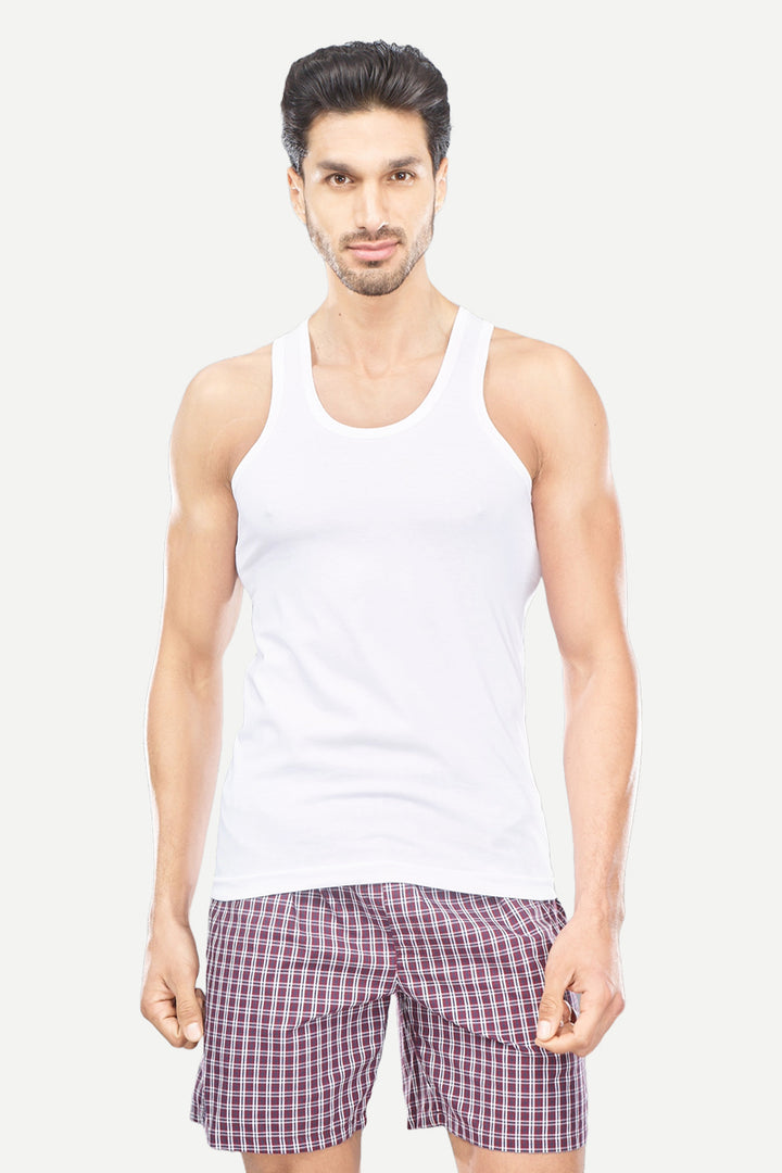 Kings RN -  100% Cotton White Vest For Mens Combo (Pack of 5) | Uathayam