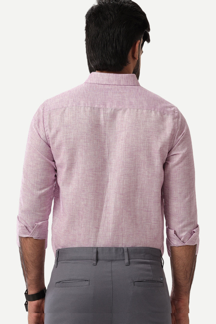 Linen Feel - Purple Formal Shirts For Men | Ariser