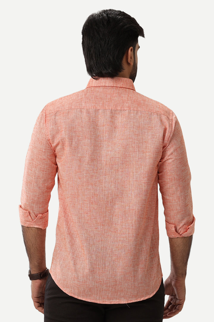 Linen Feel - Orange Formal Shirts For Men | Ariser