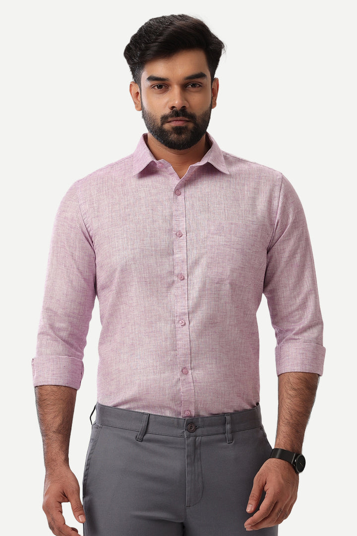 Linen Feel - Purple Formal Shirts For Men | Ariser
