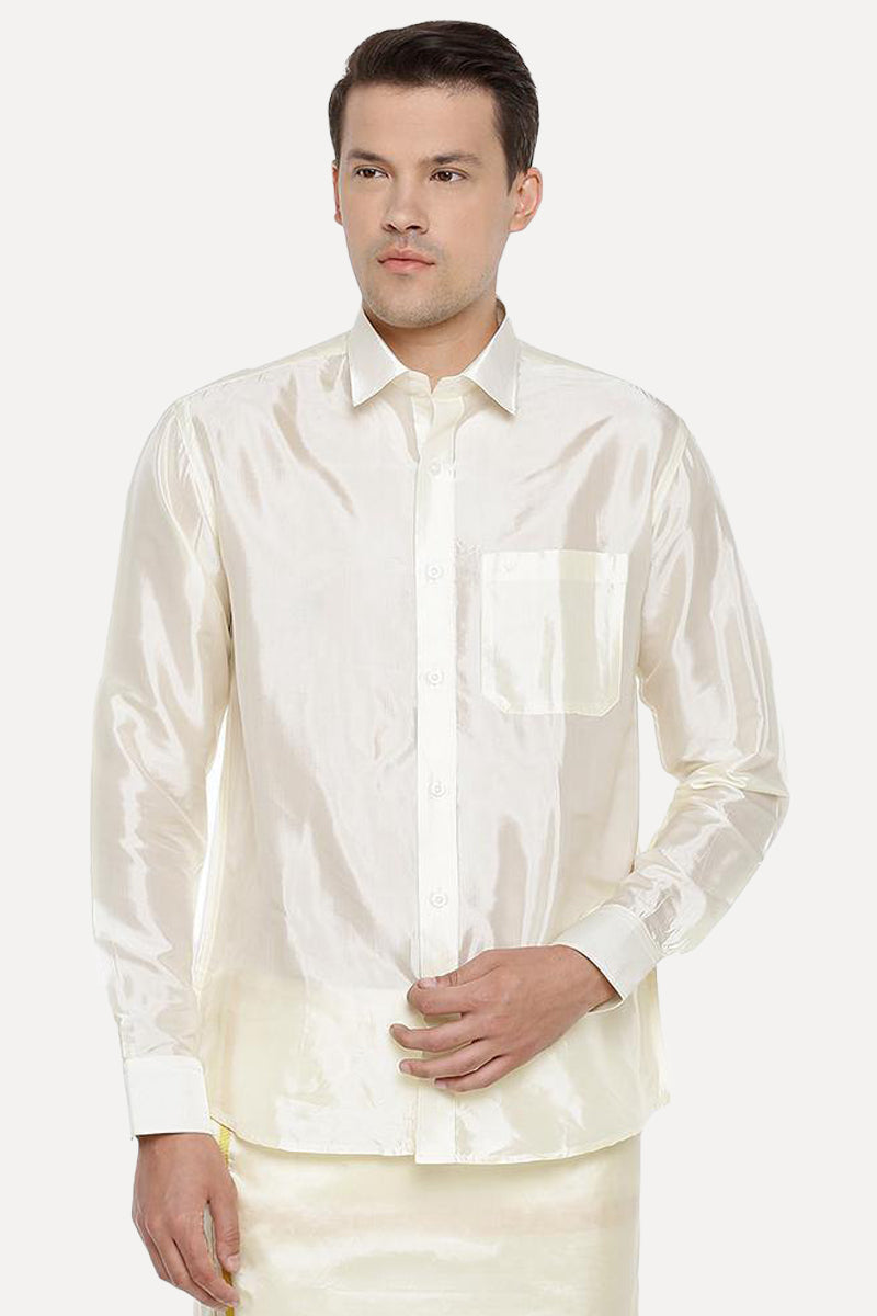 Uathayam Butter Soft Cotton White Formal Shirt