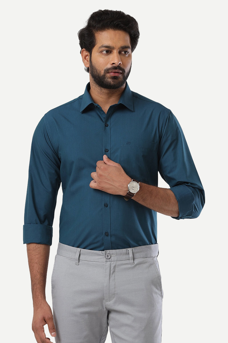 Denmark Dark Blue Gray Formal Shirts for Men Ariser – Uathayam
