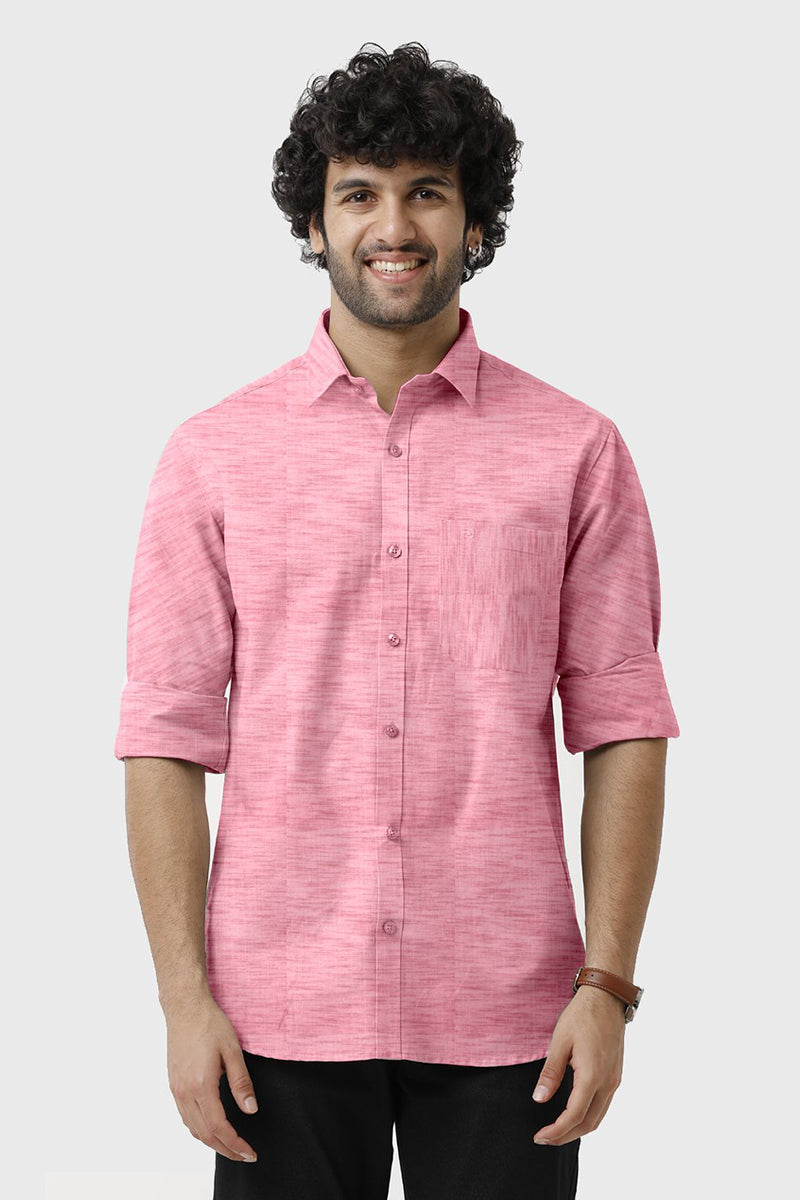 ARISER Vintage Pink Color Cotton Rich Full Sleeve Formal Shirt for Men –  Uathayam
