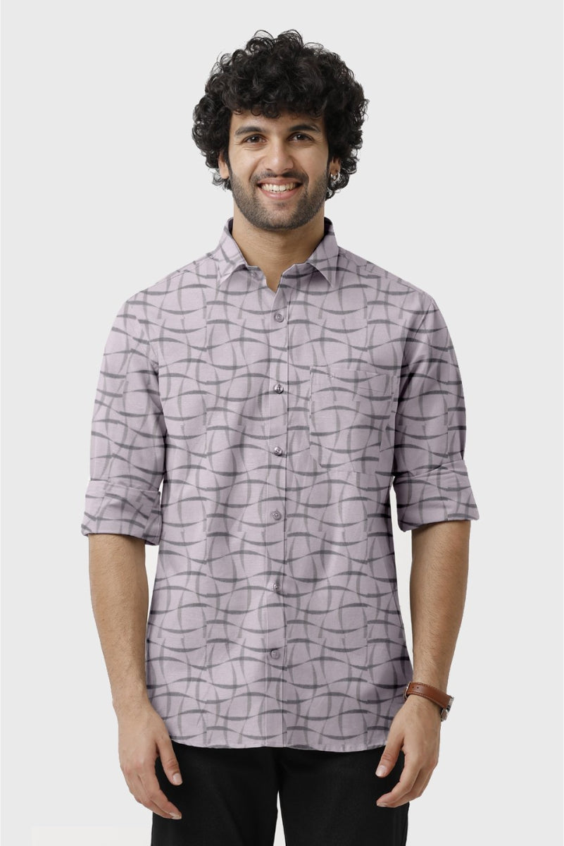 Vudu - Soft Purple Printed Shirts For Men | Ariser