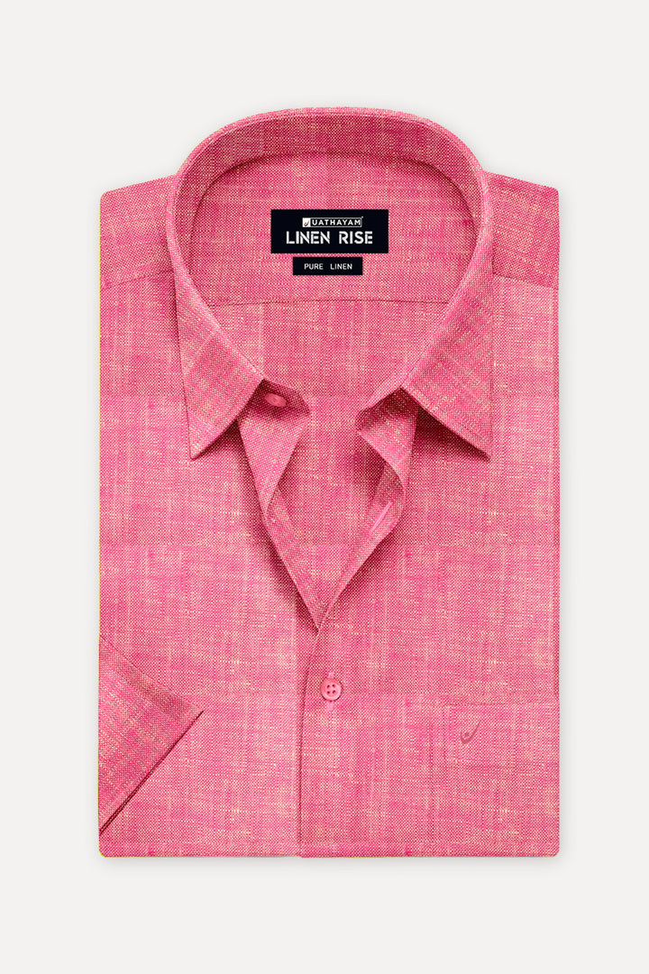 Blush Red Pink -  Pure Colour Linen Shirts - LC20005