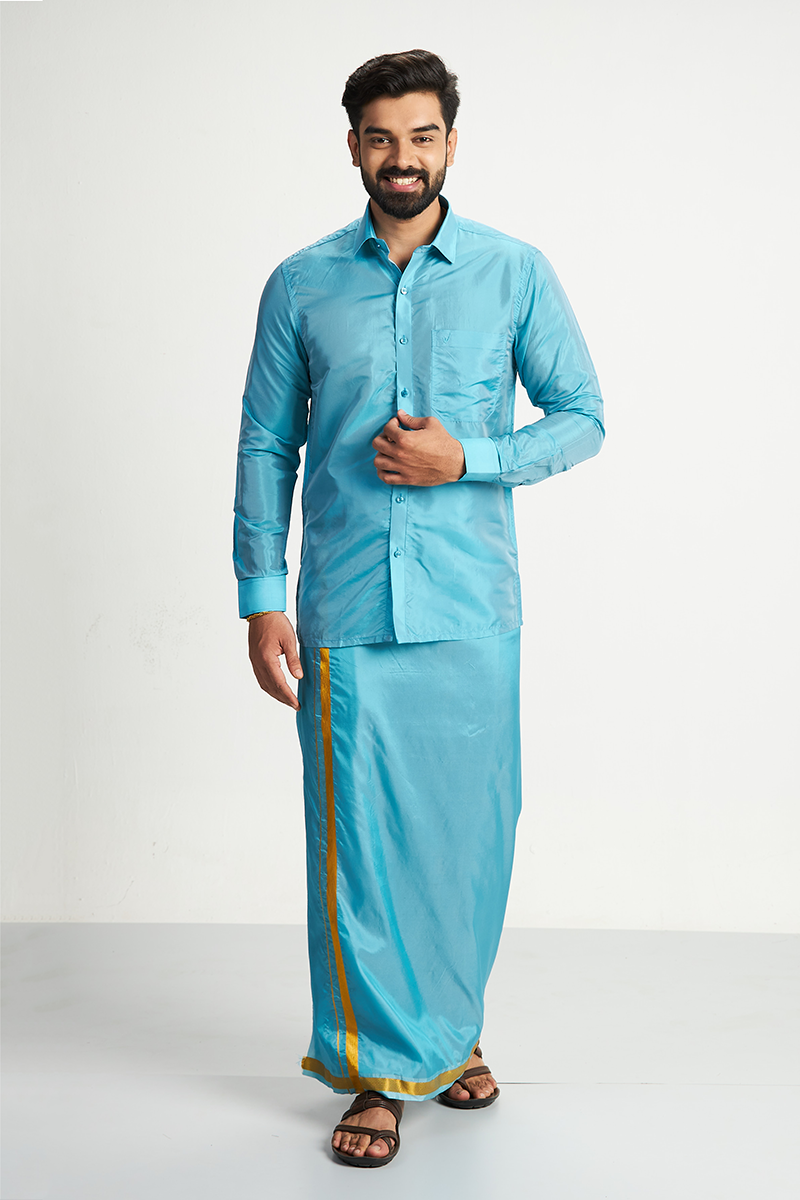 Silk shirt and clearance dhoti