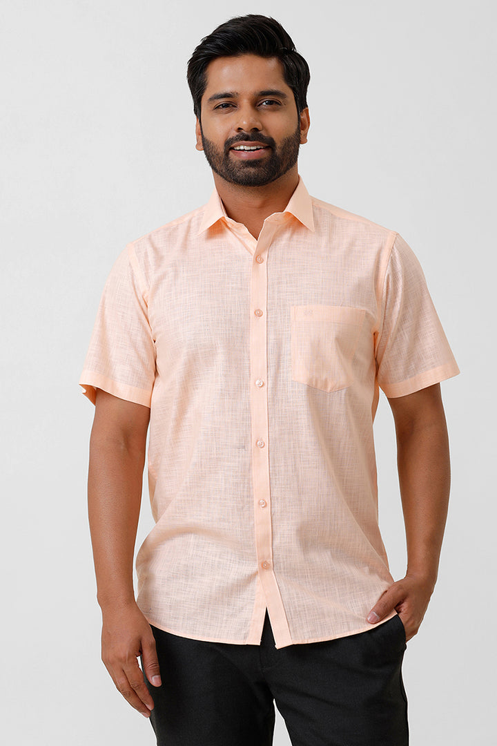 Indo Cotton - Orange Formal Shirts For Men | Ariser