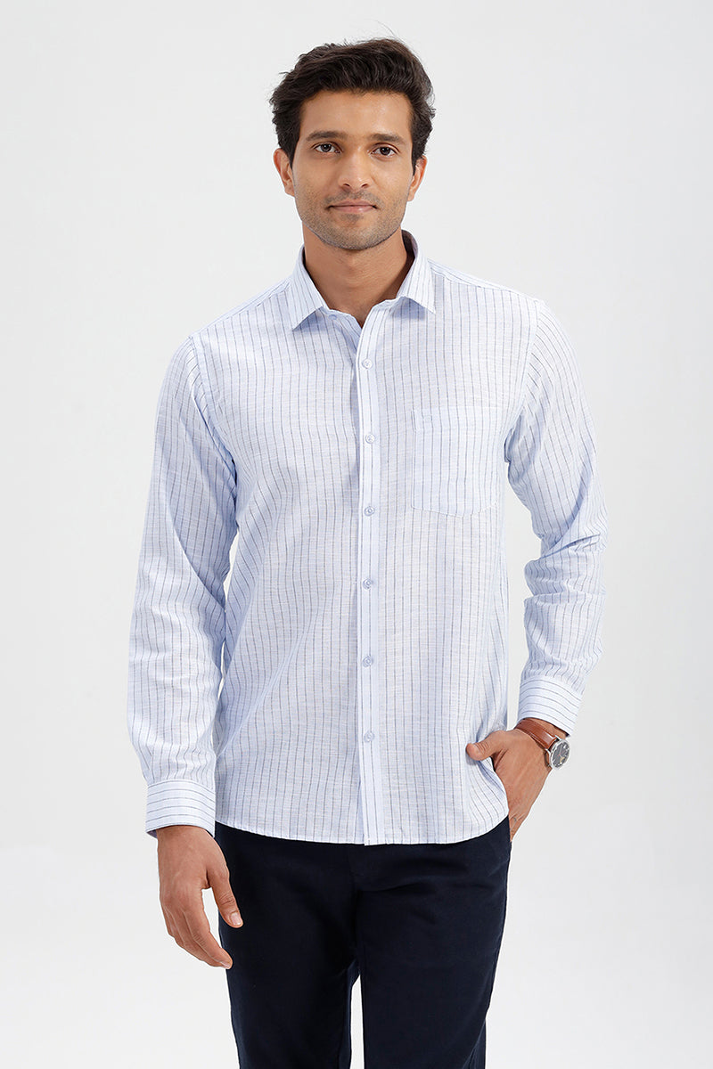Jeta + Monaco - Crystal White Shirt With Night Blue Trouser Combo