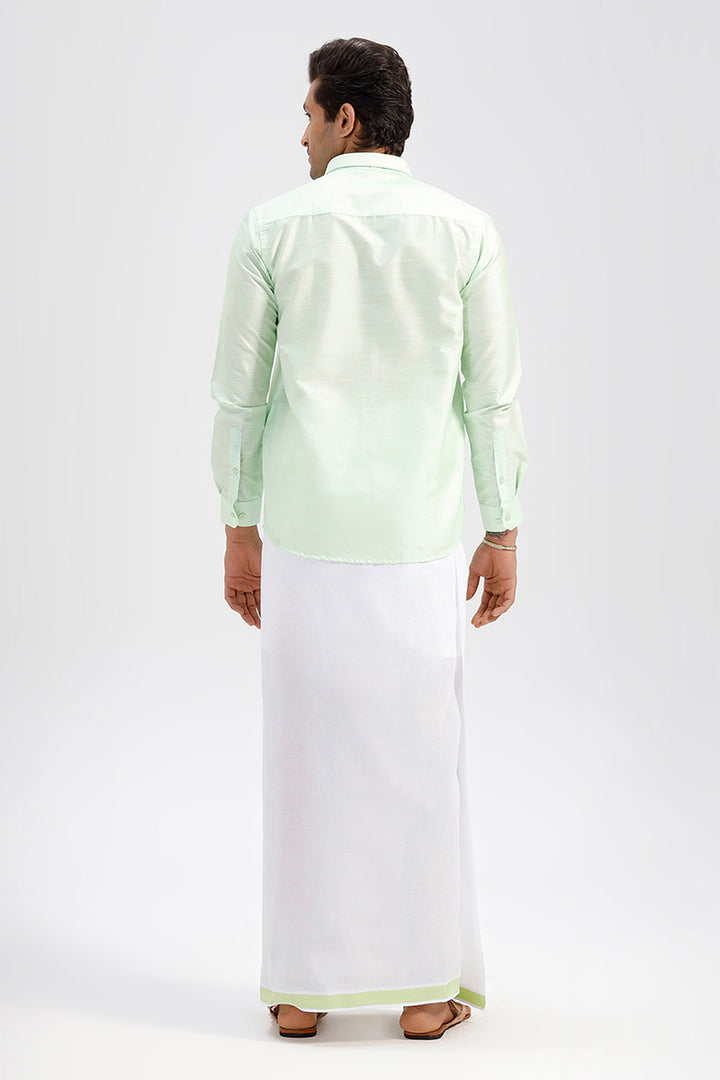 Art Silk Shirt Dhoti Set