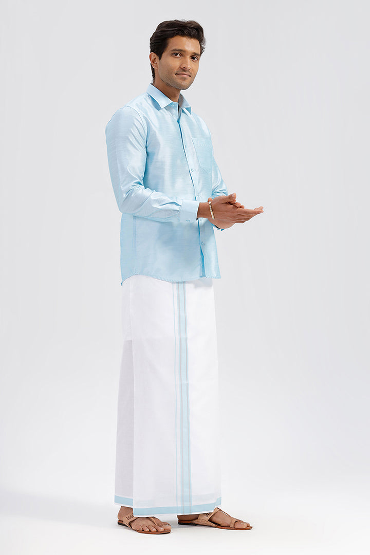 Art Silk Shirt Dhoti Set