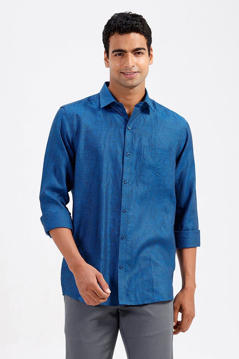 Linen Rise - Royal Blue Formal Shirts for Mens
