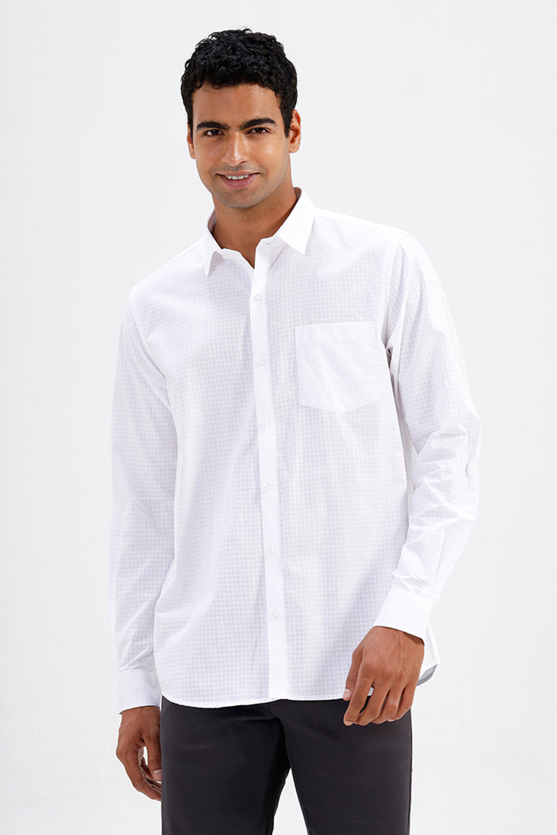 Alps Cotton Formal White Shirt For Men Uathayam