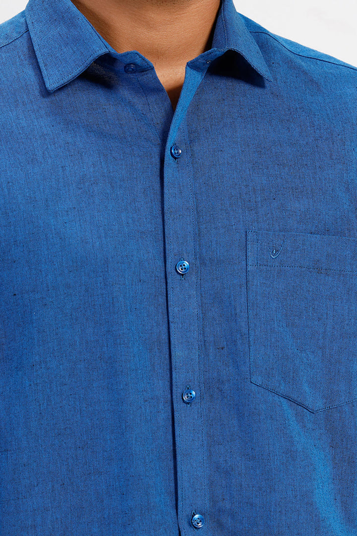 Formal Blue Shirt Men