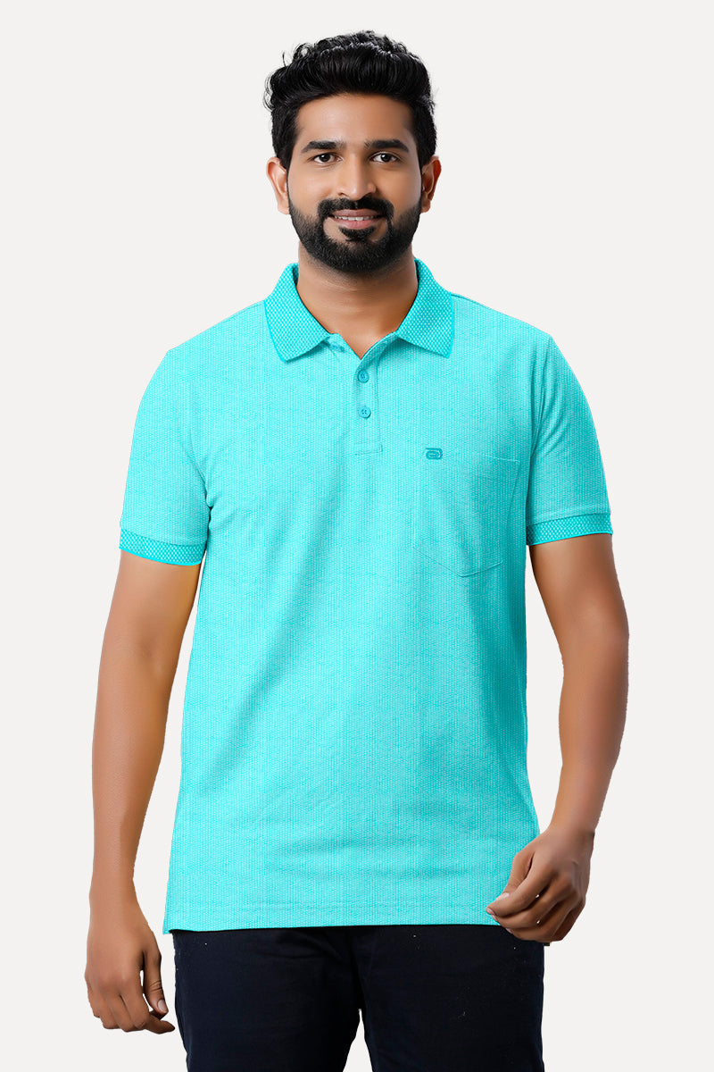 Ariser Turquoise Blue Color Cotton Golf Polo TShirts For Men 29003