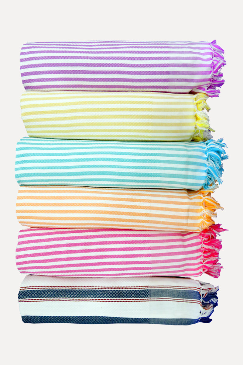 NO.4010 - 100% Cotton Striped Colour Bath Towels | Uathayam
