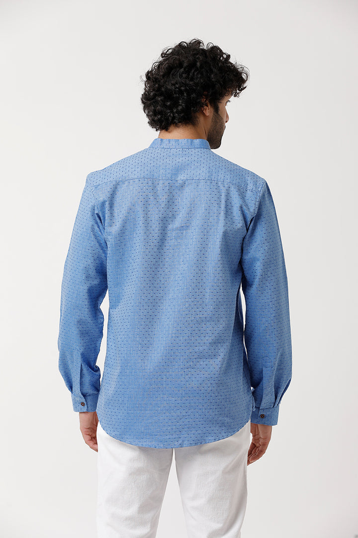 Moksha - Blue Short Kurta for Men | Uathayam