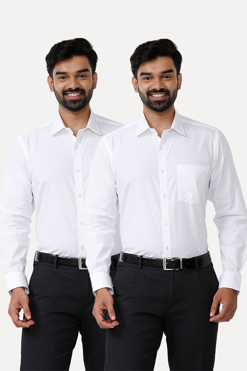 Arrow Pure Cotton Full White Shirt Combo, Uathayam Shirts