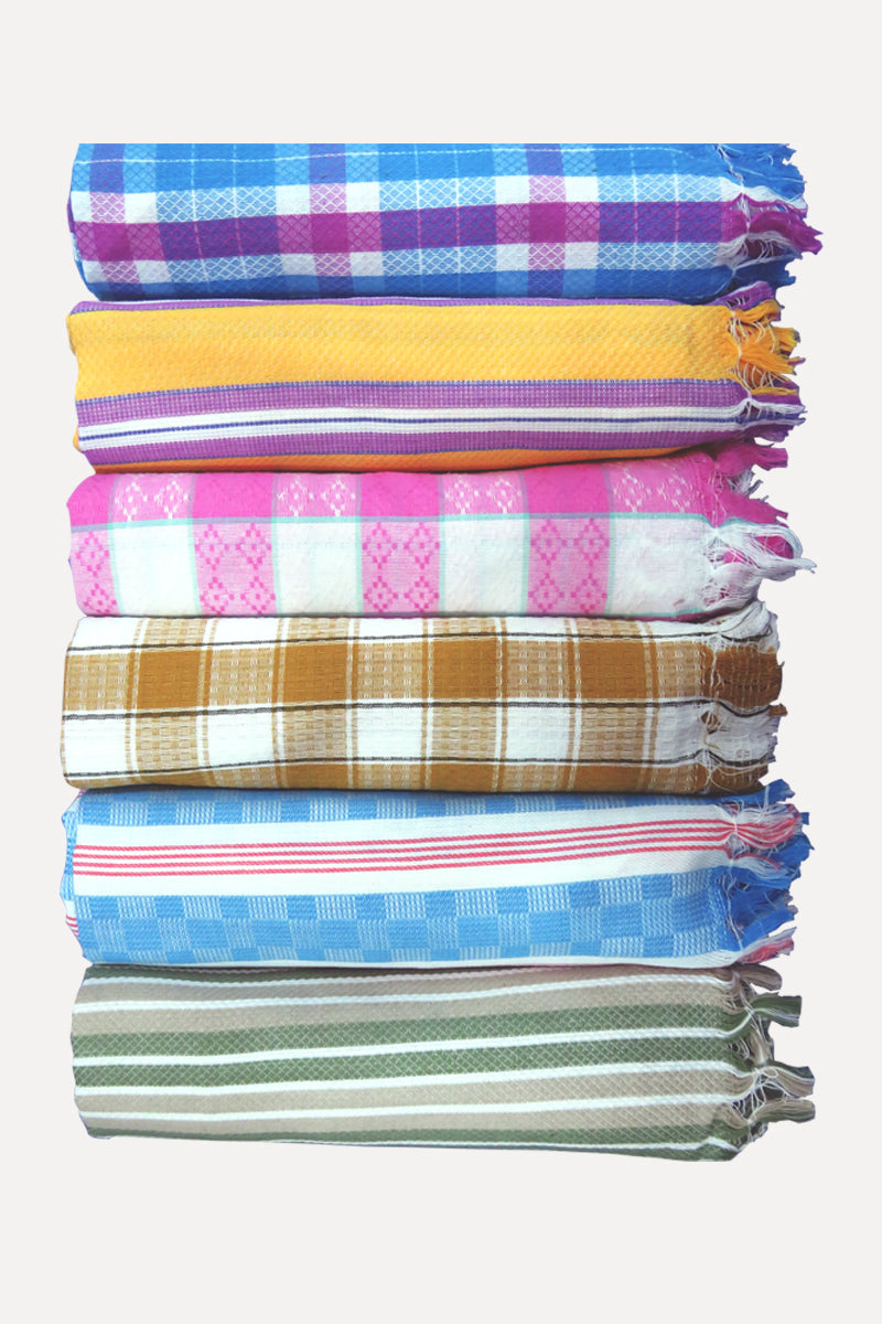 Bharath - 100% Cotton Colour Bath Towels (Pack of 5) | Uathayam