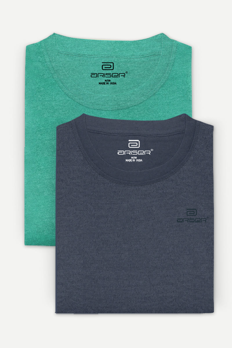 Ariser Cotton Round Neck Solid T-Shirt Combo-208 ( Pack Of 2 )