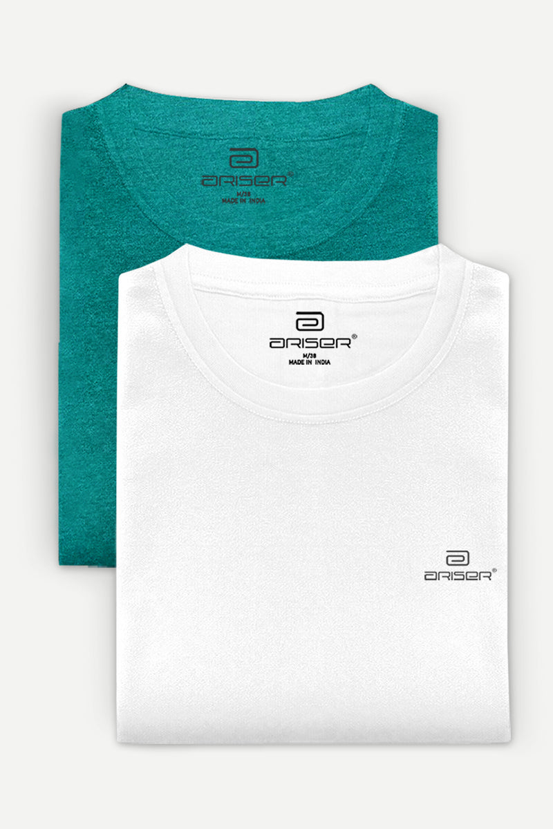 Ariser Cotton Round Neck Solid T-Shirt Combo-210 ( Pack Of 2 )