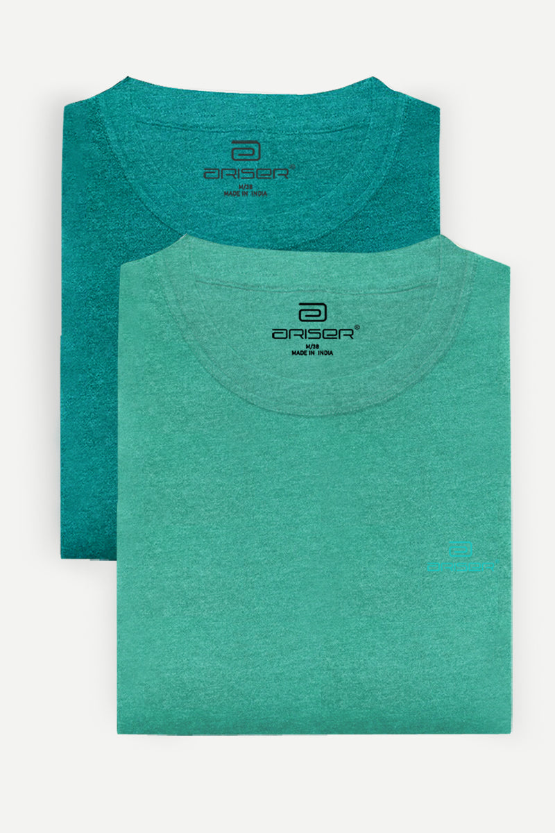 Ariser Cotton Round Neck Solid T-Shirt Combo-215 ( Pack Of 2 )