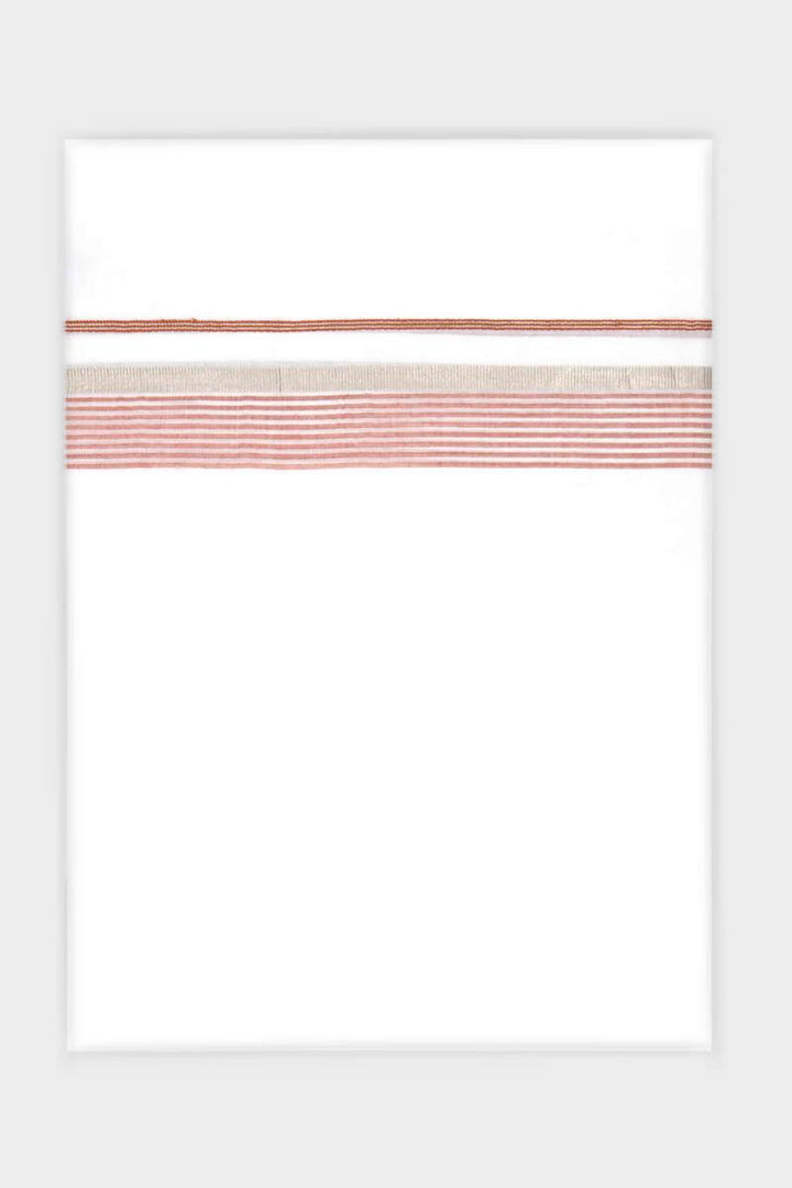 Bloom Crystal - Coral Brown Smooth Cotton Double Layered Dhoti With Fancy Borders | Uathayam