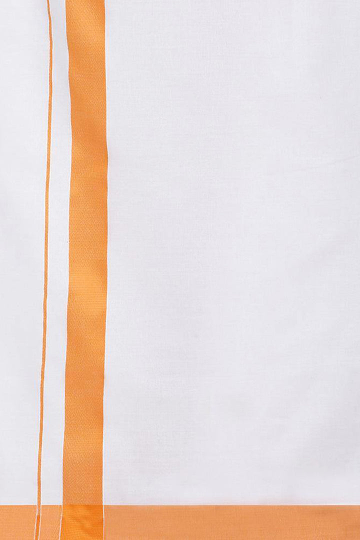 Varna - Orange Matching Shirt and Single Dhoti Set For Men | Uathayam