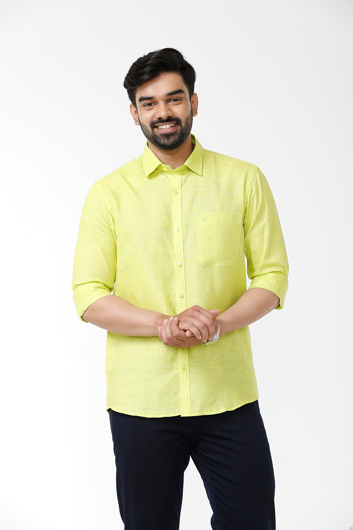lime yellow shirt