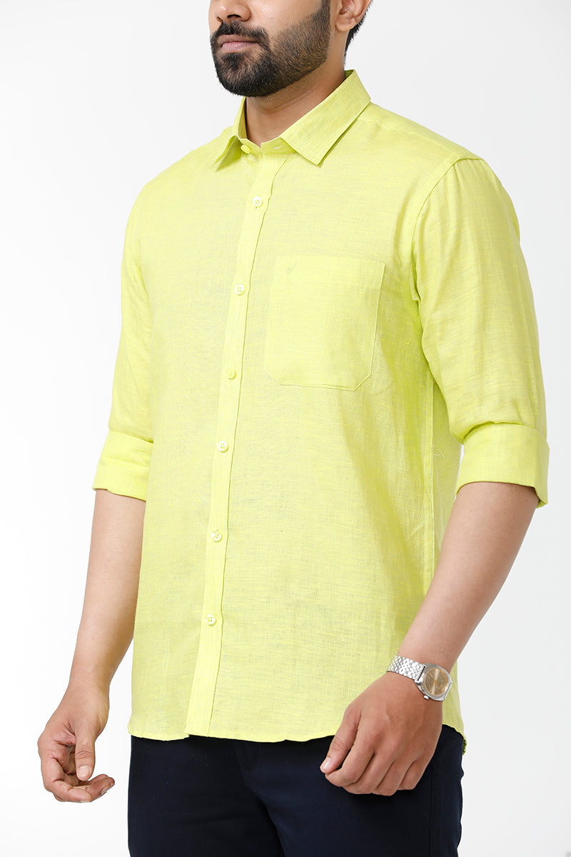 lime yellow shirt