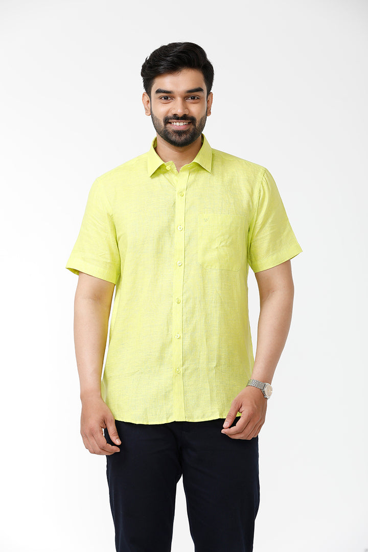 lime yellow shirt