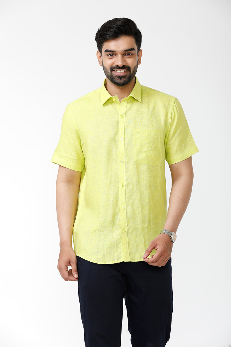 lime yellow shirt