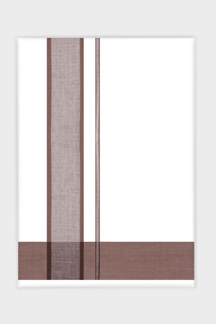 Unique Navya - Brown Smooth Cotton Double Layered Dhoti With Fancy Borders | Uathayam