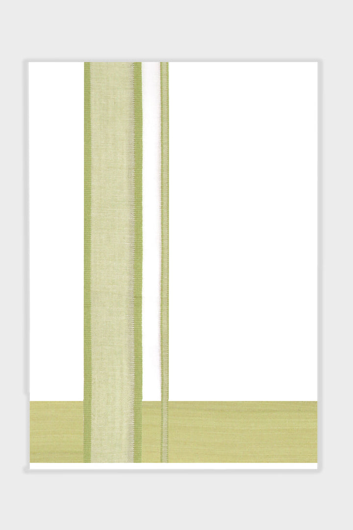 Unique Navya - Leaf Green Smooth Cotton Double Layered Dhoti With Fancy Borders | Uathayam