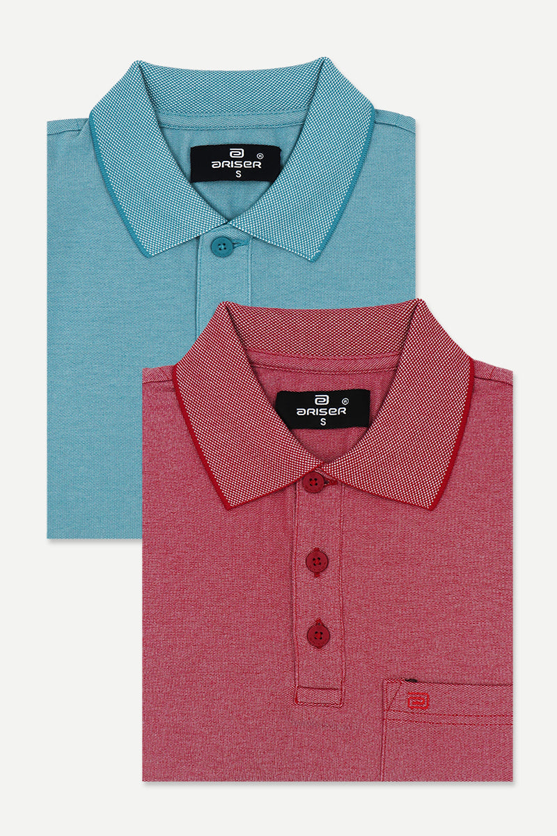 Golf Polo Collar T Shirts Pack Of 2 Combo For Men Ariser
