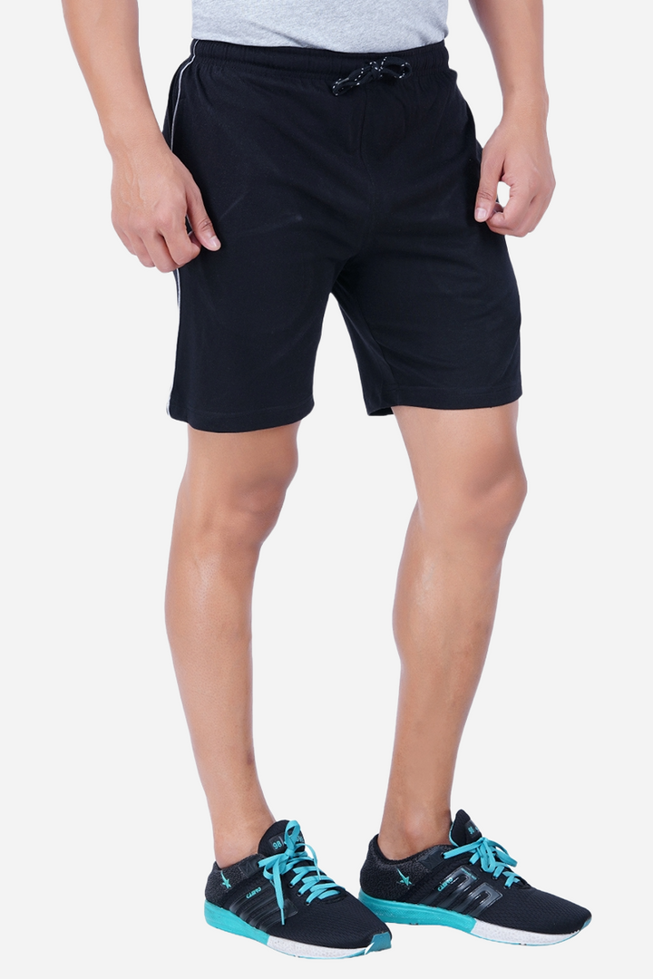 Shorts - Black Knitted Shorts For Mens | Ariser