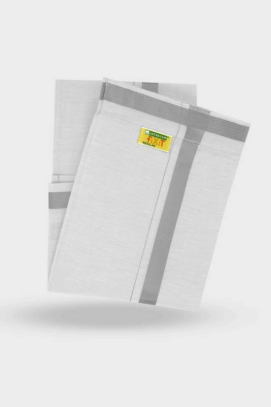 Silver Fixit - Adjustable Tissue Single Layered Pocket Dhoti For Men