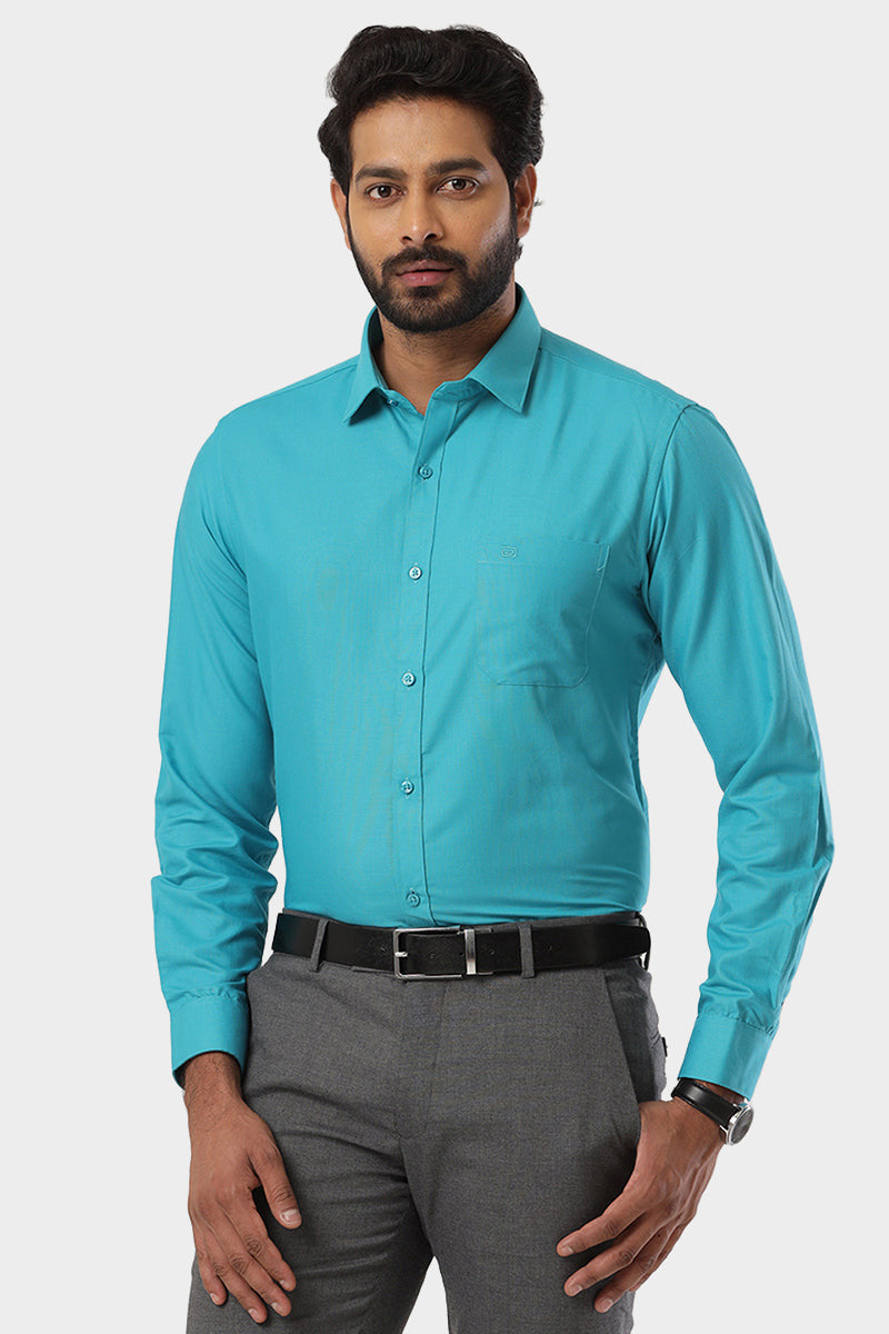 Super Soft Sky Blue Formal Shirts for Men Ariser