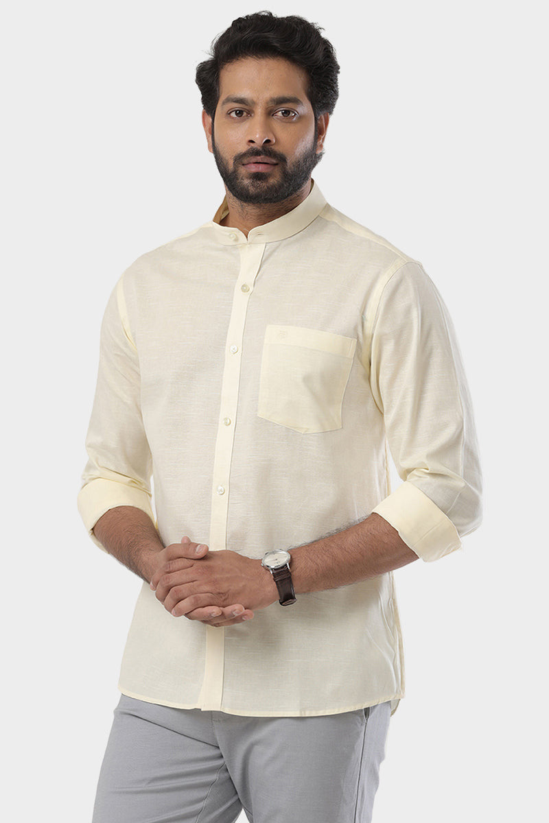 Neo Light Yellow Formal Shirt For Men Ariser