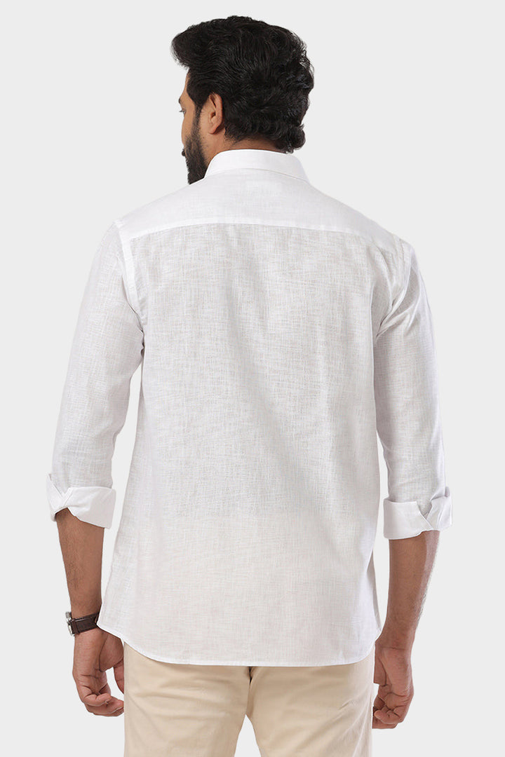 Soho - 100% Cotton Formal White Shirt For Men | Uathayam