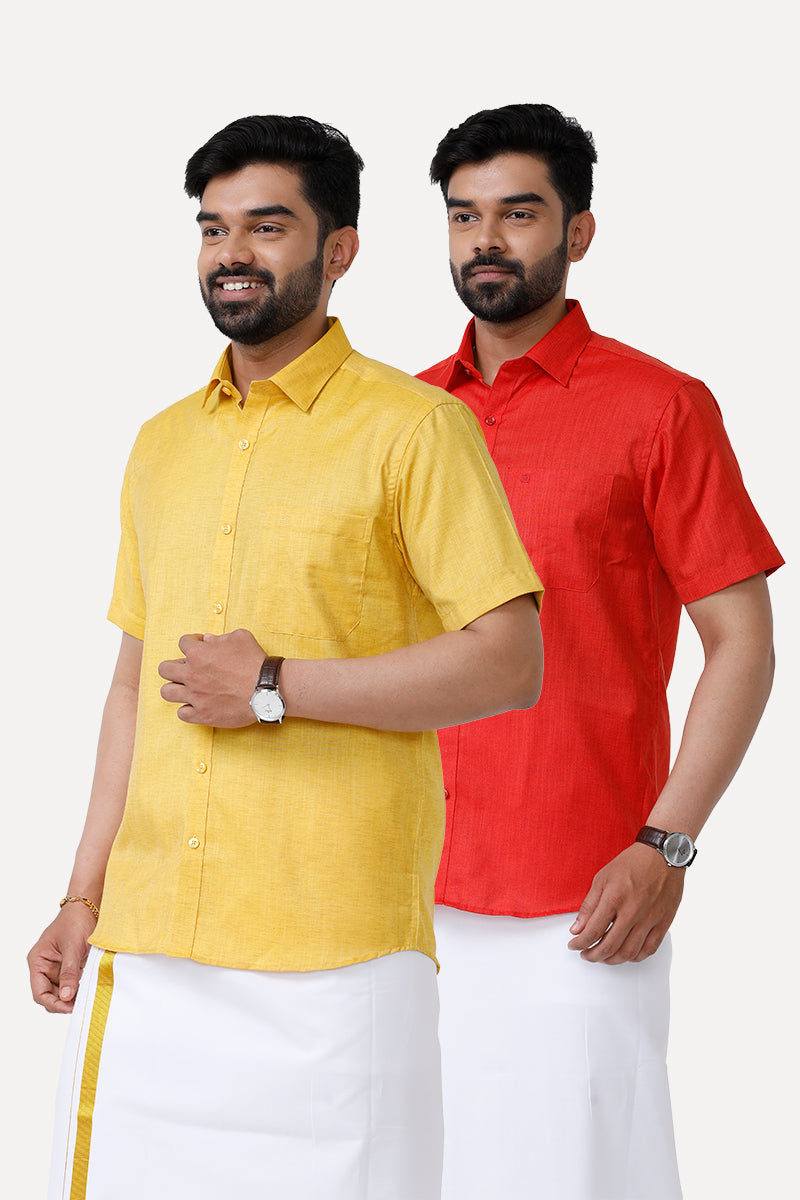 ARISER Vintage Cotton Rich Solid Formal Smart Fit Half Sleeve Trending –  Uathayam