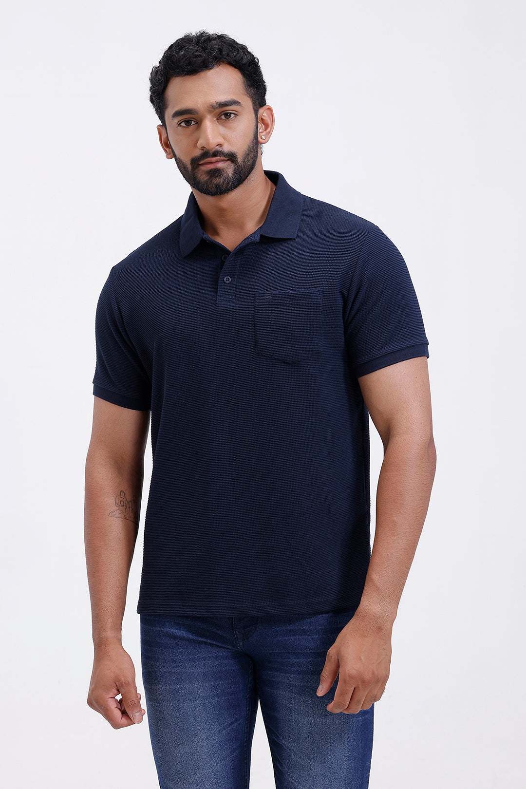 Waffle Polo - Classic Navy Blue T-Shirts For Men | Ariser – Uathayam