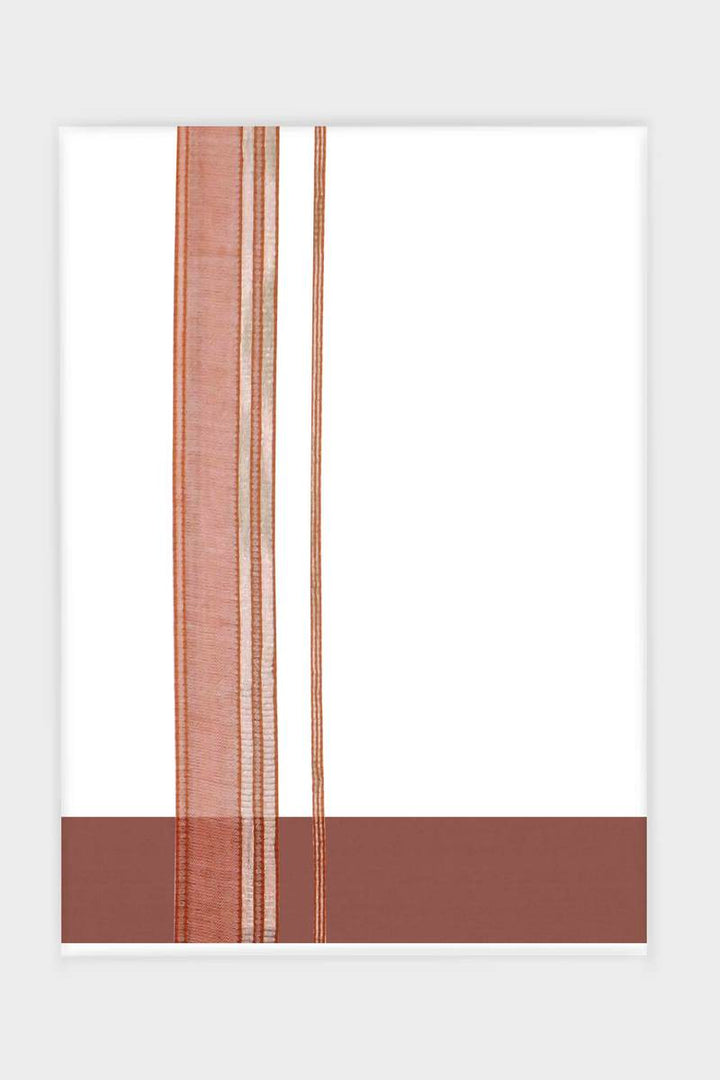 Art Crystal - Soft Kavi Smooth Cotton Double Layered Dhoti With Fancy Borders | Uathayam