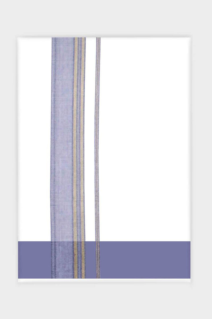 Art Crystal Combo - Olive Green And Lavender Double Layered Dhoti | Uathayam