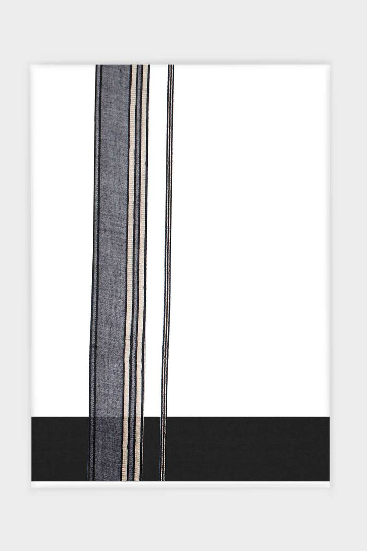 Art Crystal Combo - Navy Blue And Black Double Layered Dhoti | Uathayam