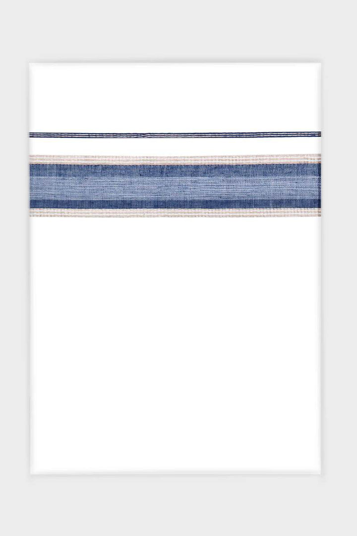 Dynamic Crystal - Navy Blue Smooth Cotton Double Layered Dhoti With Fancy Borders | Uathayam