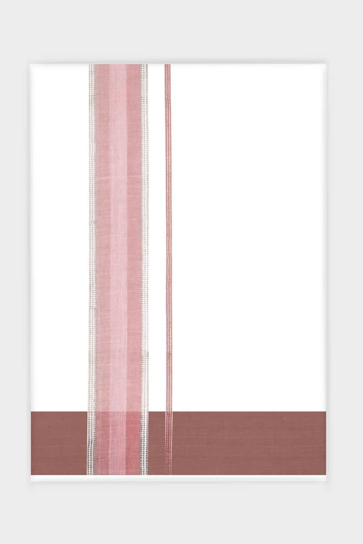 Dynamic Crystal - Garnet Red Smooth Cotton Double Layered Dhoti With Fancy Borders | Uathayam