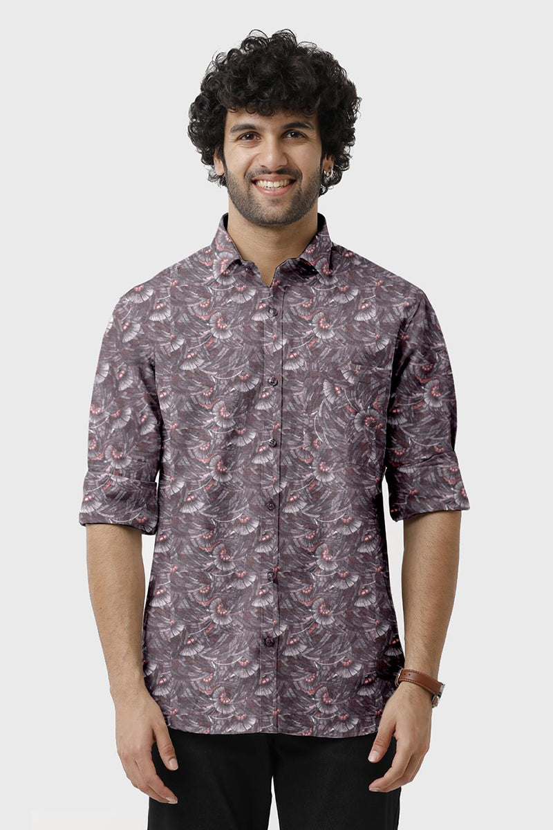 ARISER Miami Satin Printed Full Sleeve Smart Fit Formal Shirt for Men - 15678
