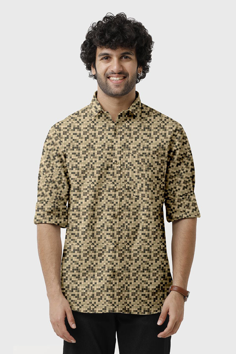 ARISER Miami Satin Printed Full Sleeve Smart Fit Formal Shirt for Men - 15686