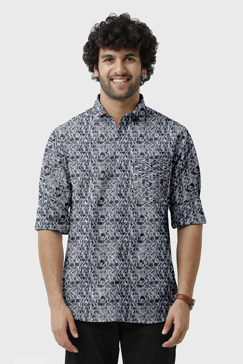 ARISER Miami Satin Printed Full Sleeve Smart Fit Formal Shirt for Men - 15694