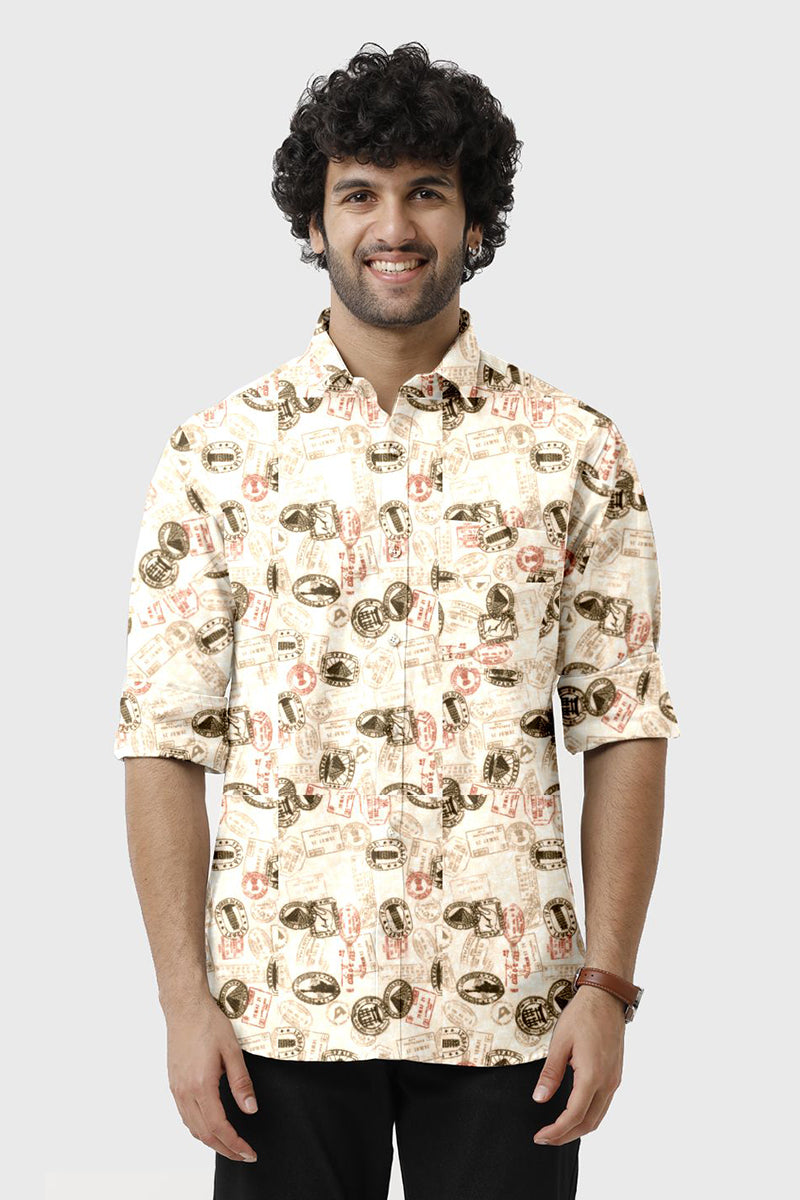ARISER Miami Satin Printed Full Sleeve Smart Fit Formal Shirt for Men - 15711